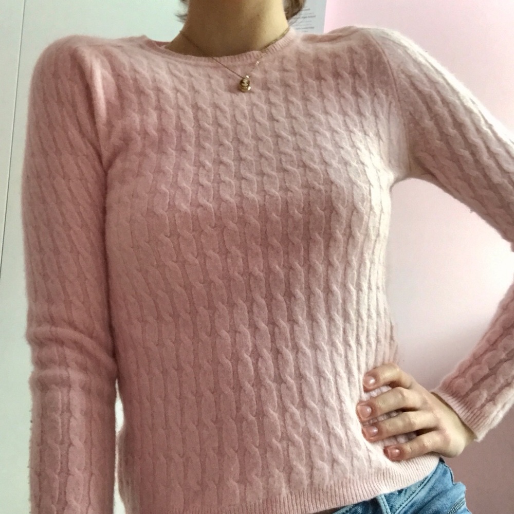 💜3/$25💜 Valerie Stevens 2 Ply Cashmere Blush Pink Sweater